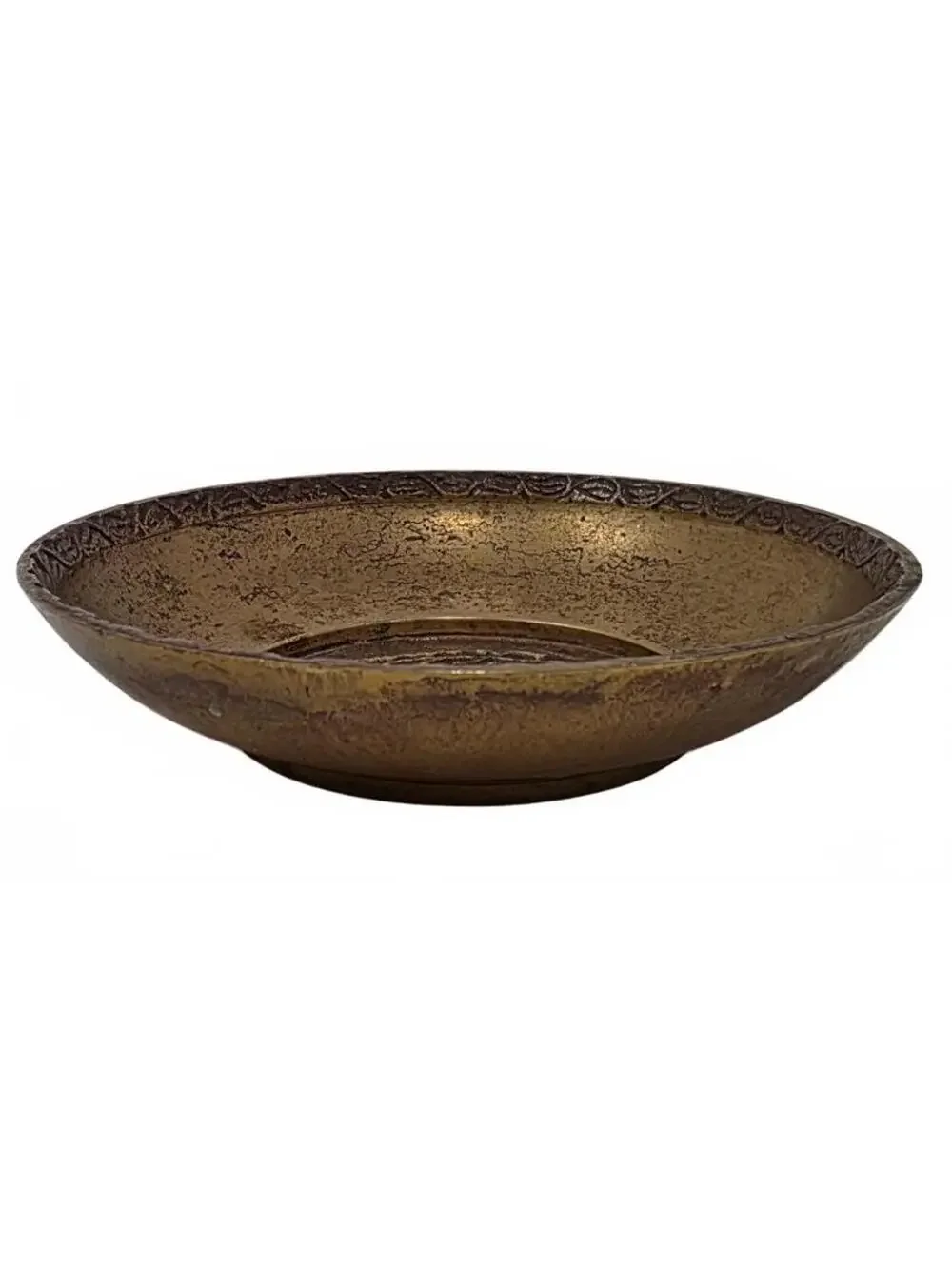 Vintage Korean Brass Stag Trinket Bowl Woodland Catchall Dish 4 7/8 Inch